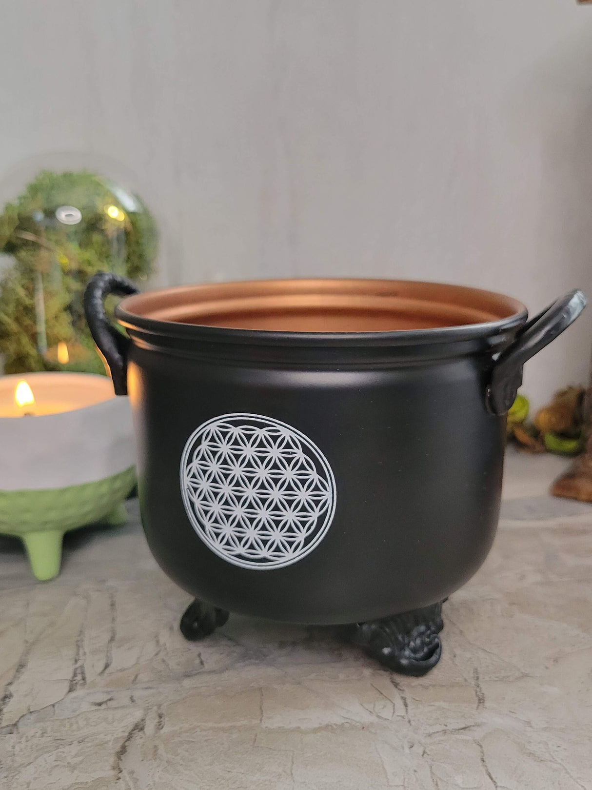 Tree of Life Metal Cauldron: Charcoal Resin Burner, Altar Decor