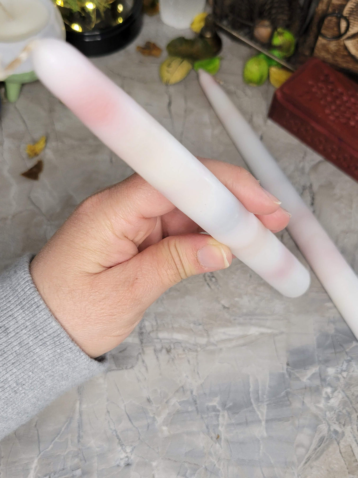 Multi-Color Drip Taper Candles - Home Decor (Pack of Two)