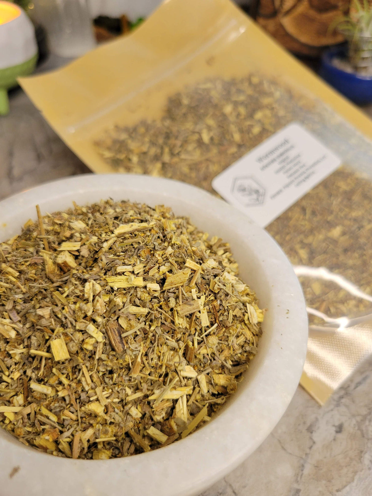 Wormwood, cut & sifted, dried herbs 1oz, magical herbs