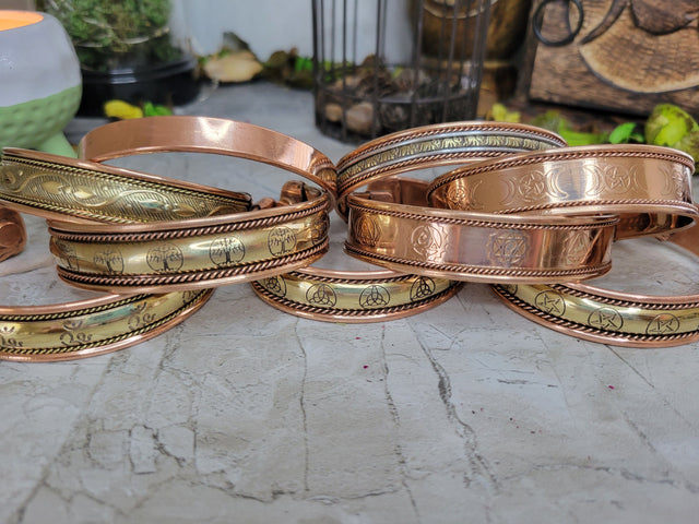 Magnetic Copper Bracelet Pentagram Bracelets Tree of Life Triple Moon Pentacle Elephant Bracelets