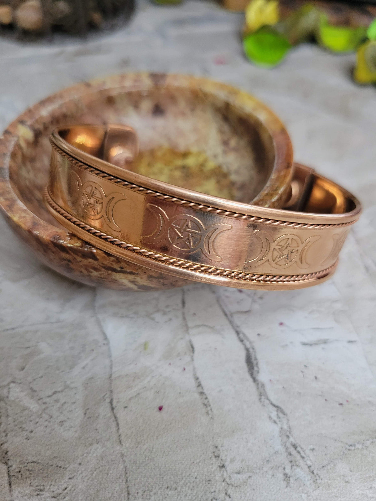 Magnetic Copper Bracelet Pentagram Bracelets Tree of Life Triple Moon Pentacle Elephant Bracelets