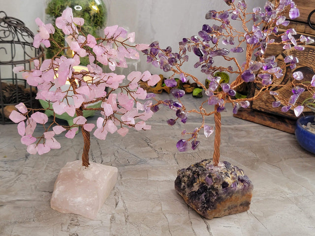 Amethyst , Green Aventurine ,Rose Quartz Tree Of Life (7 inch)