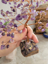 Amethyst , Green Aventurine ,Rose Quartz Tree Of Life (7 inch)