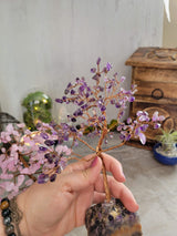 Amethyst , Green Aventurine ,Rose Quartz Tree Of Life (7 inch)