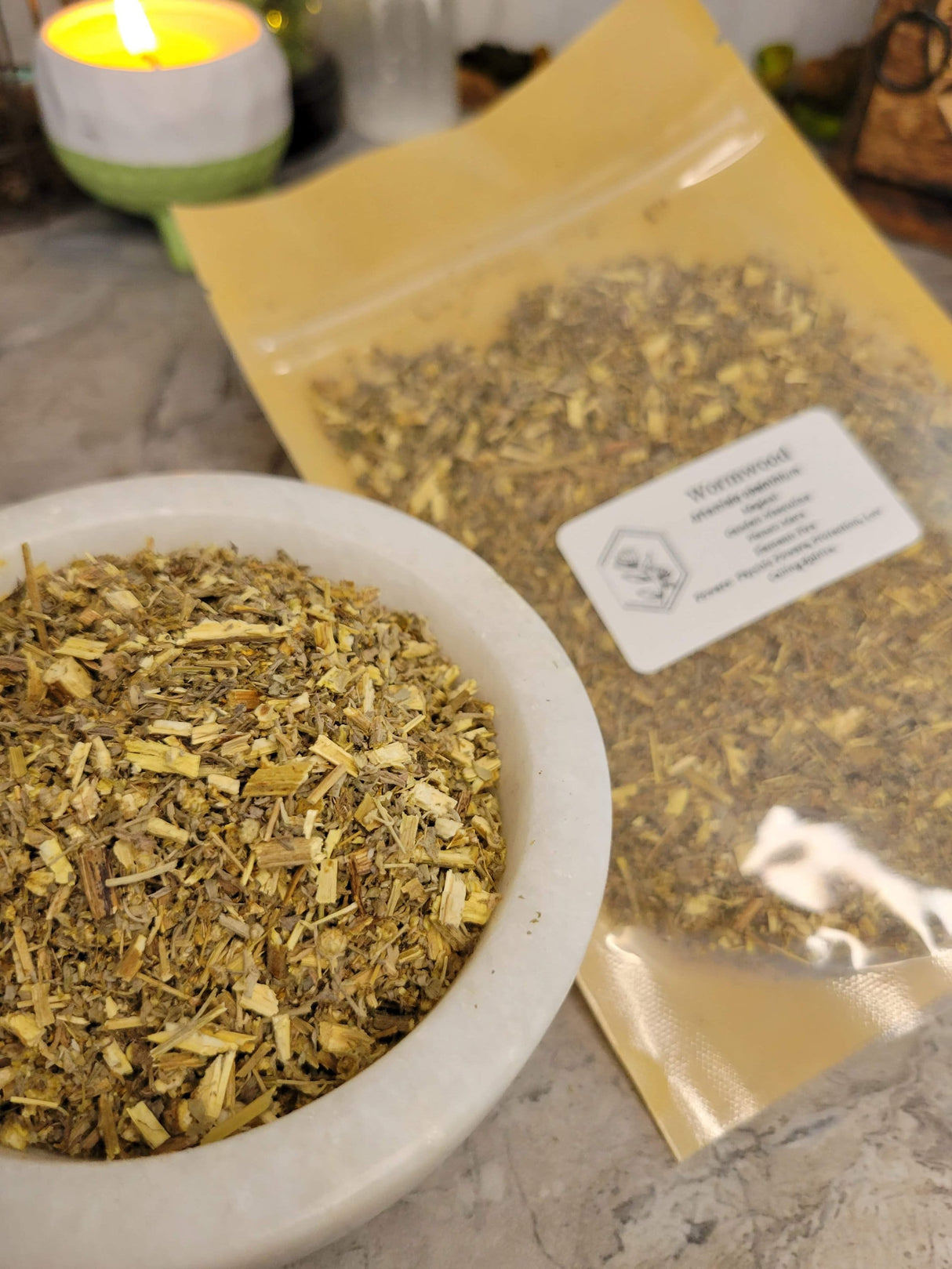 Wormwood, cut & sifted, dried herbs 1oz, magical herbs