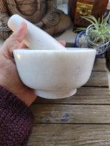 Marble Mortar and Pestle: Stone Herb Grinder (3.5''Dia x 2.5''high)