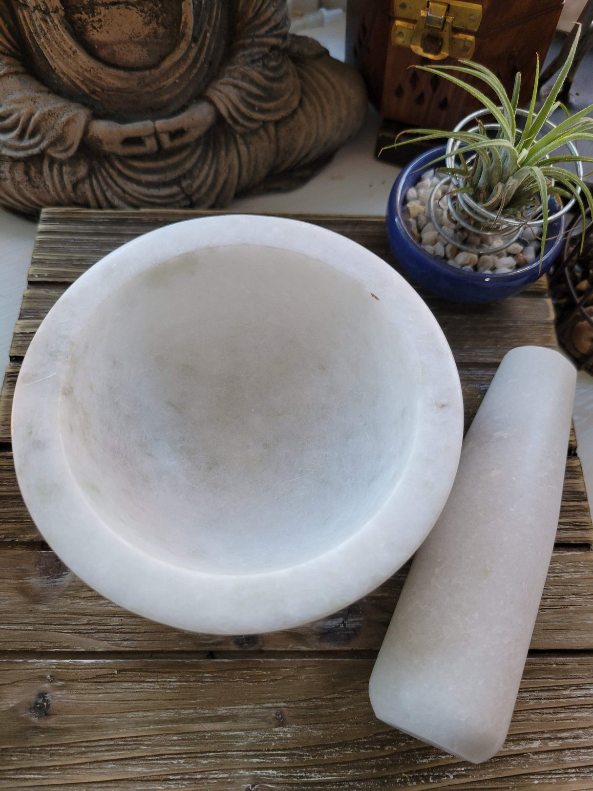 Marble Mortar and Pestle: Stone Herb Grinder (3.5''Dia x 2.5''high)