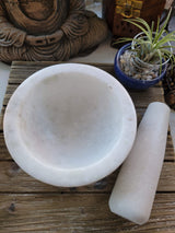Marble Mortar and Pestle: Stone Herb Grinder (3.5''Dia x 2.5''high)