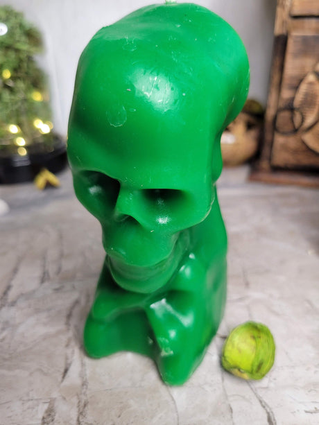 Ritual Skull Candle: Halloween Skeleton Decoration, Altar Piece