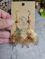 Goldstone and gold fish color earrings / abundance jewelry