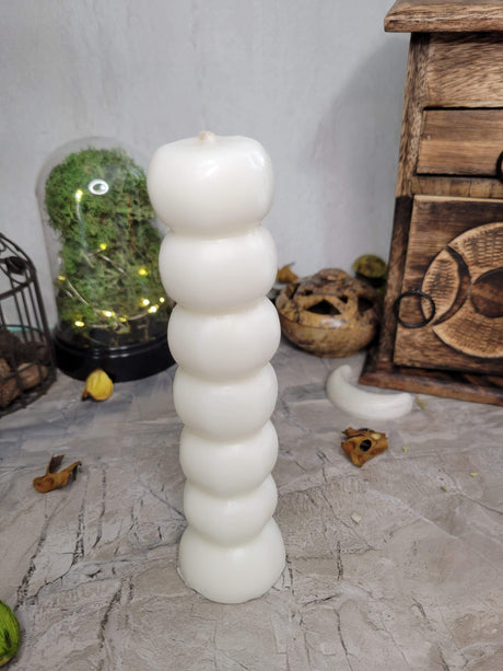 7 Knob Wishing Candle: Colorful Pillar Candle for Spells & Rituals Handmade