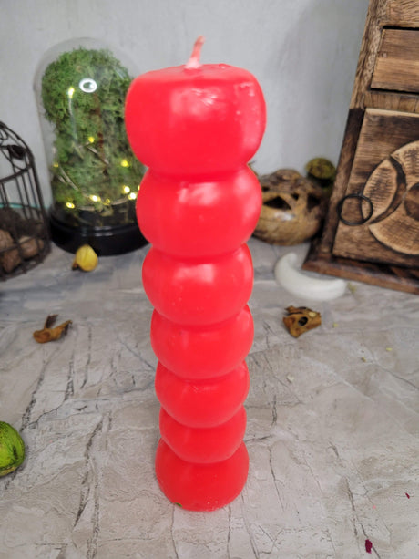 7 Knob Wishing Candle: Colorful Pillar Candle for Spells & Rituals Handmade