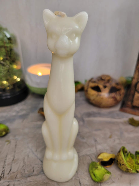 Cat Shaped Ritual Candle: Altar Protection, Banishing, Unhexing