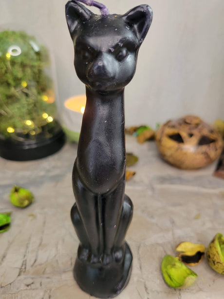Cat Shaped Ritual Candle: Altar Protection, Banishing, Unhexing