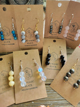 Handmade Stacked Gemstone Drop Earrings
