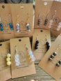 Handmade Stacked Gemstone Drop Earrings