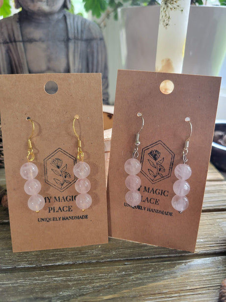 Handmade Stacked Gemstone Drop Earrings