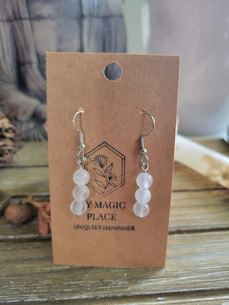 Handmade Stacked Gemstone Drop Earrings