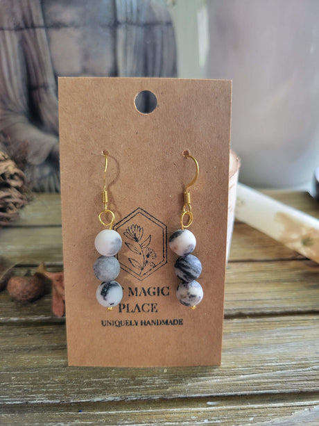 Handmade Stacked Gemstone Drop Earrings