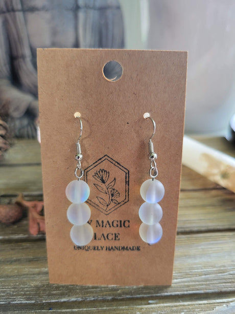 Handmade Stacked Gemstone Drop Earrings