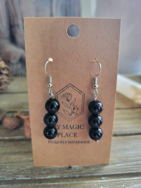 Handmade Stacked Gemstone Drop Earrings