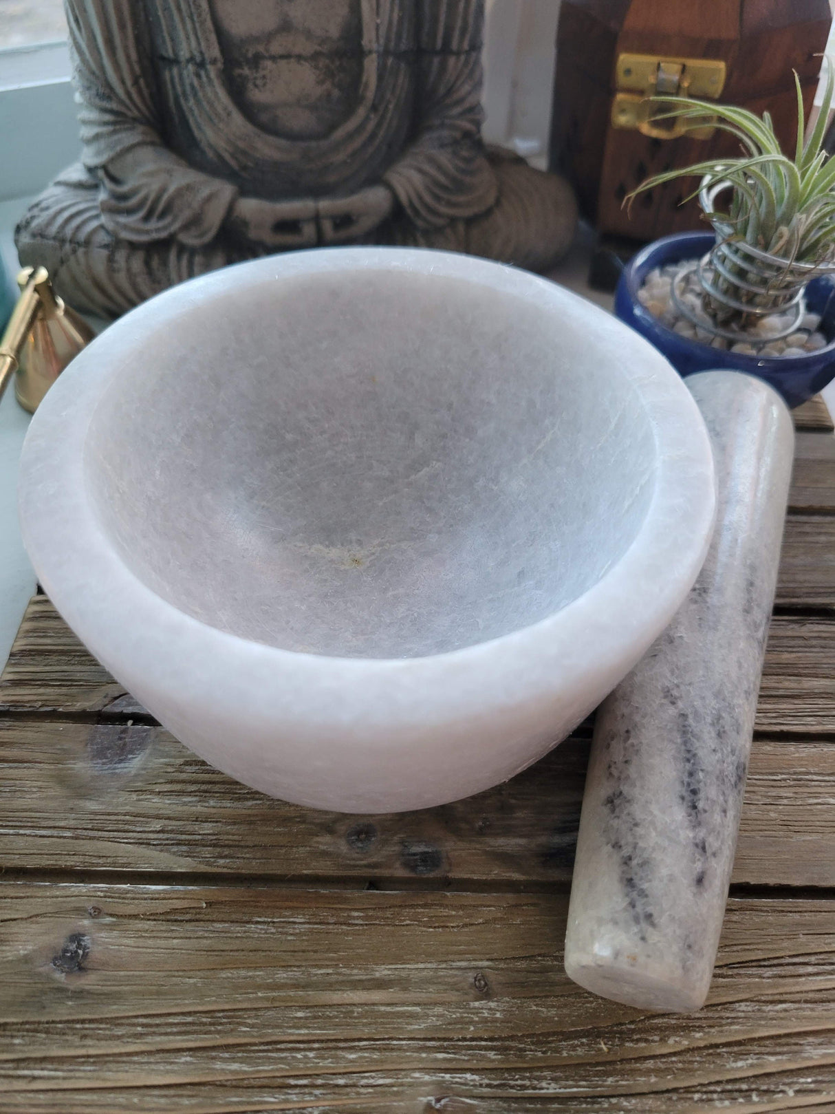Marble Mortar and Pestle: Stone Herb Grinder (3.5''Dia x 2.5''high)