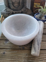 Marble Mortar and Pestle: Stone Herb Grinder (3.5''Dia x 2.5''high)