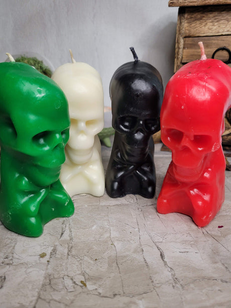 Ritual Skull Candle: Halloween Skeleton Decoration, Altar Piece