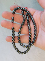 Non-magnetic synthetic hematite beads strands, aa grade round beads