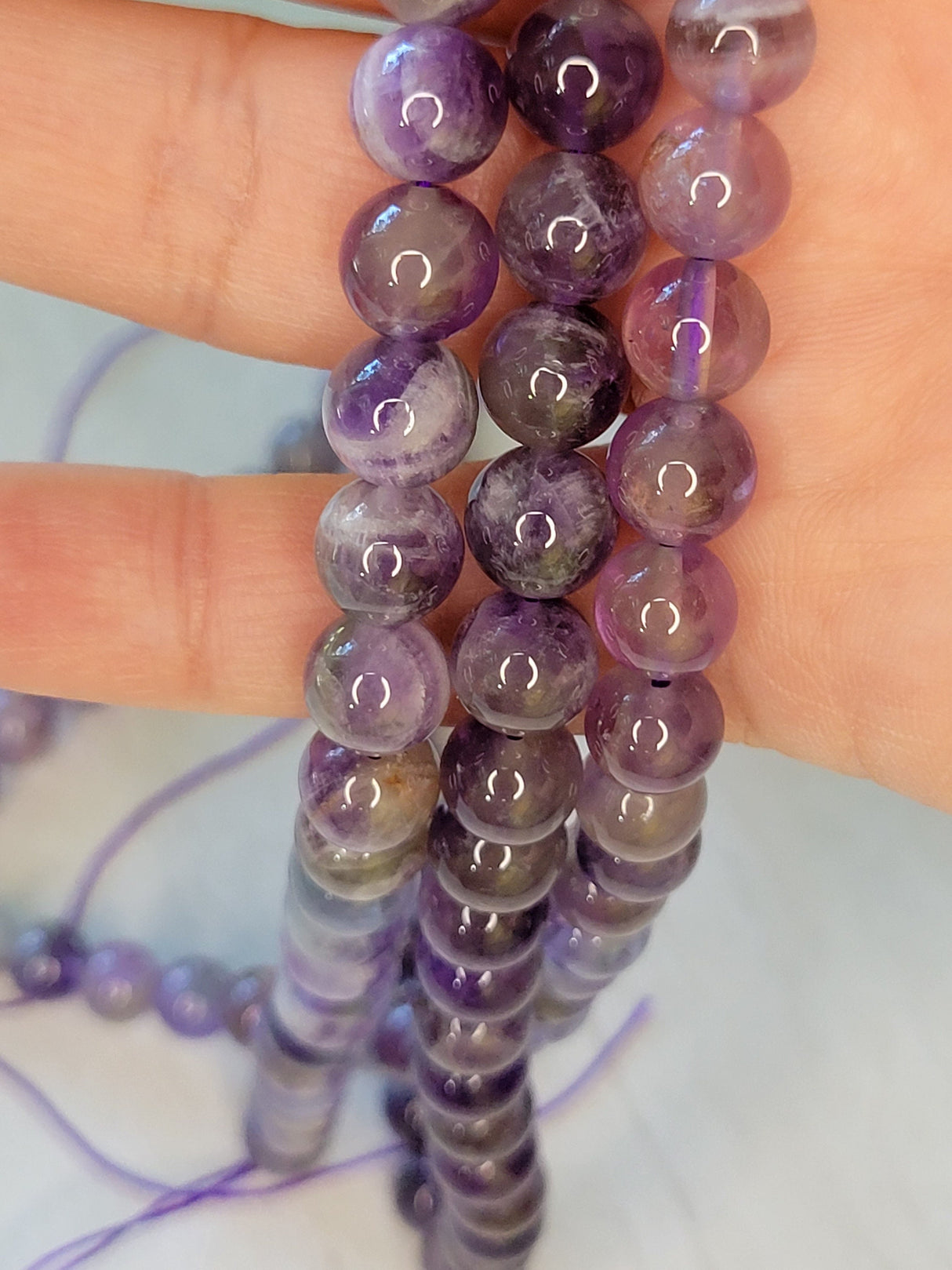 Natural Amethyst Beads Strand: AB Grade Gemstone, 8mm DIY Jewelry Making