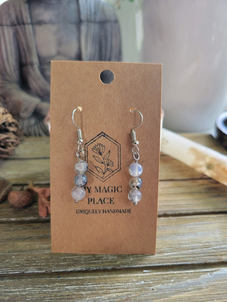 Handmade Stacked Gemstone Drop Earrings
