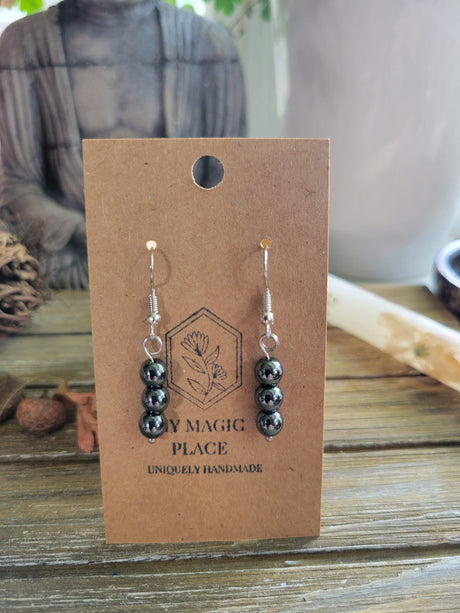Handmade Stacked Gemstone Drop Earrings
