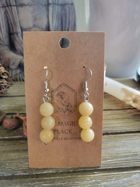 Handmade Stacked Gemstone Drop Earrings