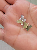 Silver & Gold Butterfly Charms: Filigree Pendants - 10pcs