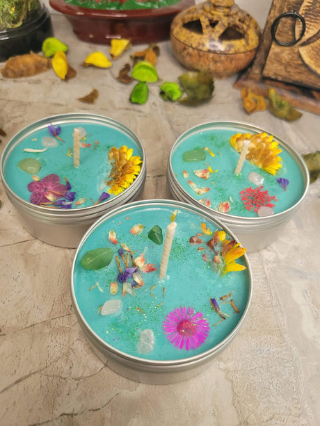 Soy Candles Crystal Chips Candles 8oz Housewarming Candle Hand Poured Candles Gift for her