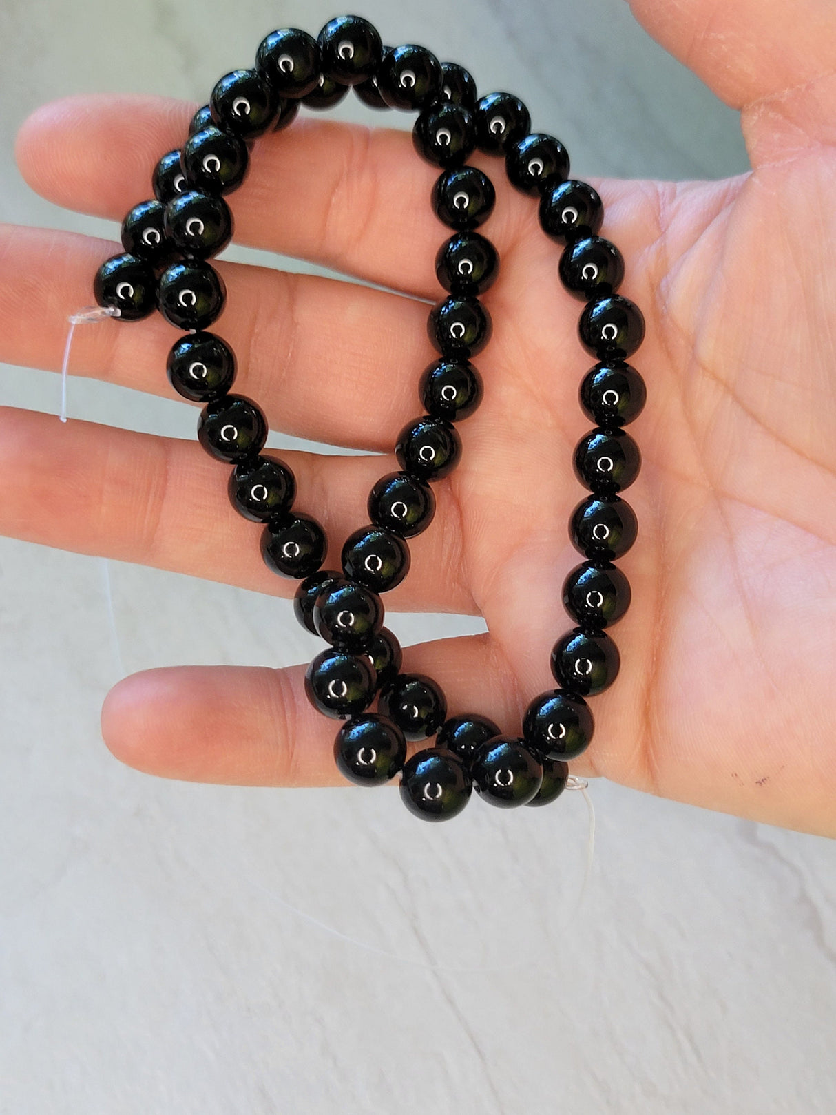 Black onyx Natural round beads Strands