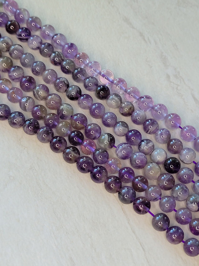 Natural Amethyst Beads Strand: AB Grade Gemstone, 8mm DIY Jewelry Making