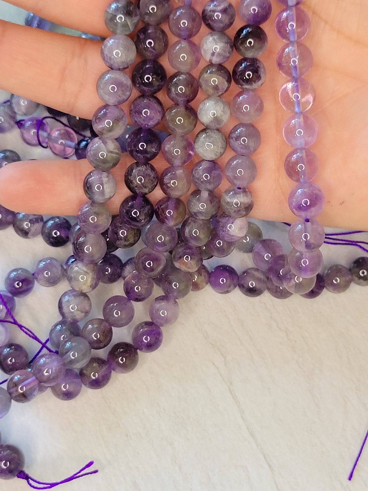 Natural Amethyst Beads Strand: AB Grade Gemstone, 8mm DIY Jewelry Making