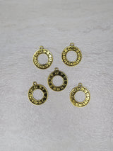 Donut with moon phase charm antique golden color
