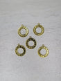 Donut with moon phase charm antique golden color