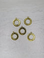 Round moon phase charm antique golden color