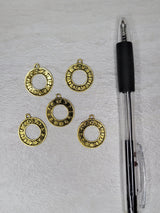 Donut with moon phase charm antique golden color