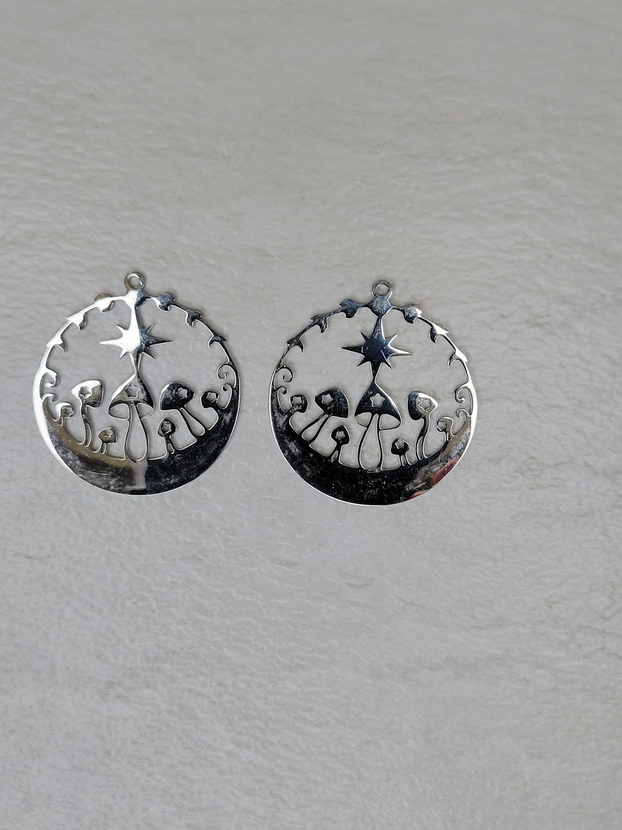 Star mushroom charms, moon phases with mushroom pendants jewelry making