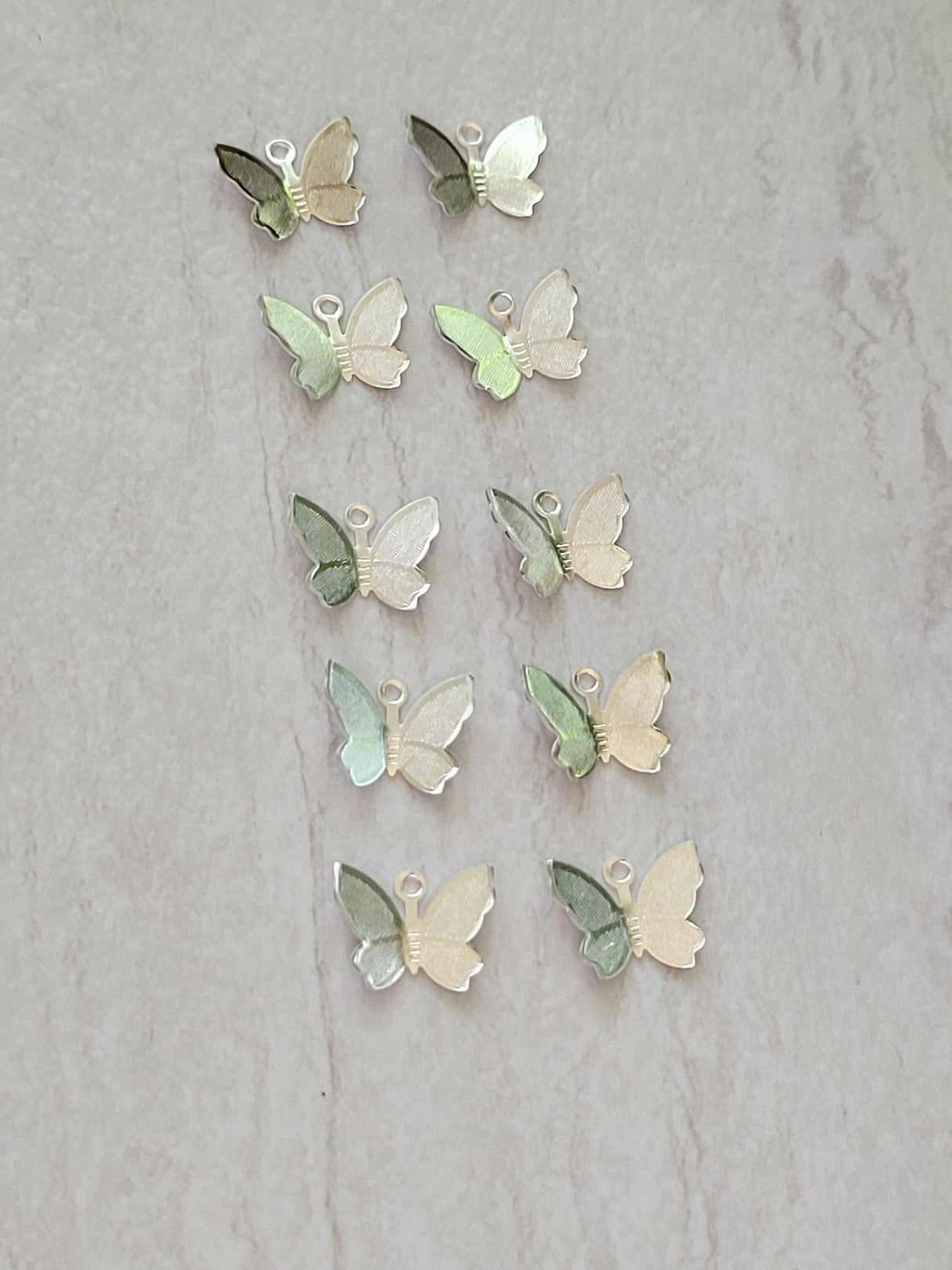 Silver & Gold Butterfly Charms: Filigree Pendants - 10pcs