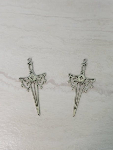 Sword silver color charm , sword pendants witchy charms