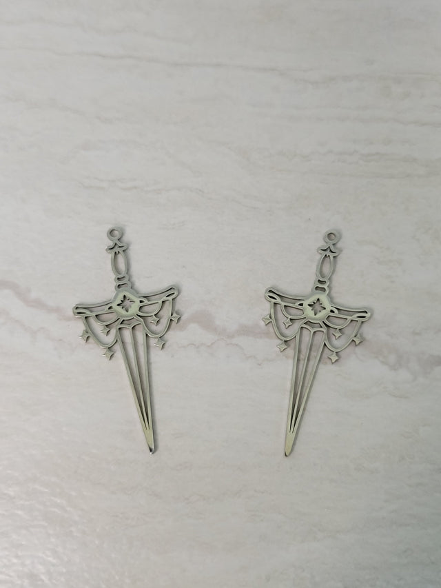 Sword silver color charm , sword pendants witchy charms