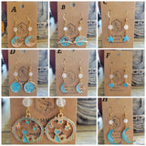 Selenite Celestial Cat Earrings: Gold Charms, Hypoallergenic Hooks