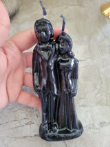 Decorative ritual wedding couple shaped candle white, spell candles