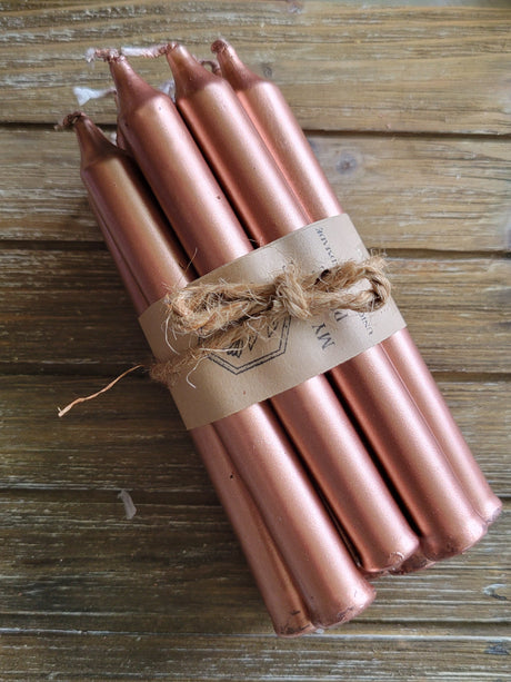 Pack of 10 , gold , silver or copper color pack of candles, Spell Candles
