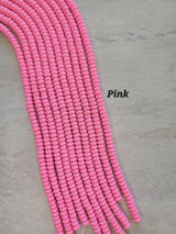 Handmade polymer clay beads strands, jewelry crafts supplies, flat round